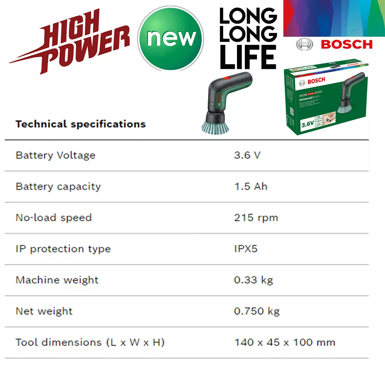 پولیشر چند منظوره شارژی بوش مدل حرفه ای Universal Brush - 3.6 V