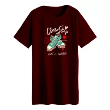 تی شرت لانگ زنانه مدل کتونی کد ۵ رنگ زرشکی