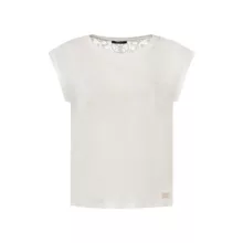 تی شرت آستین کوتاه زنانه اسمارا مدل کتان دانتل