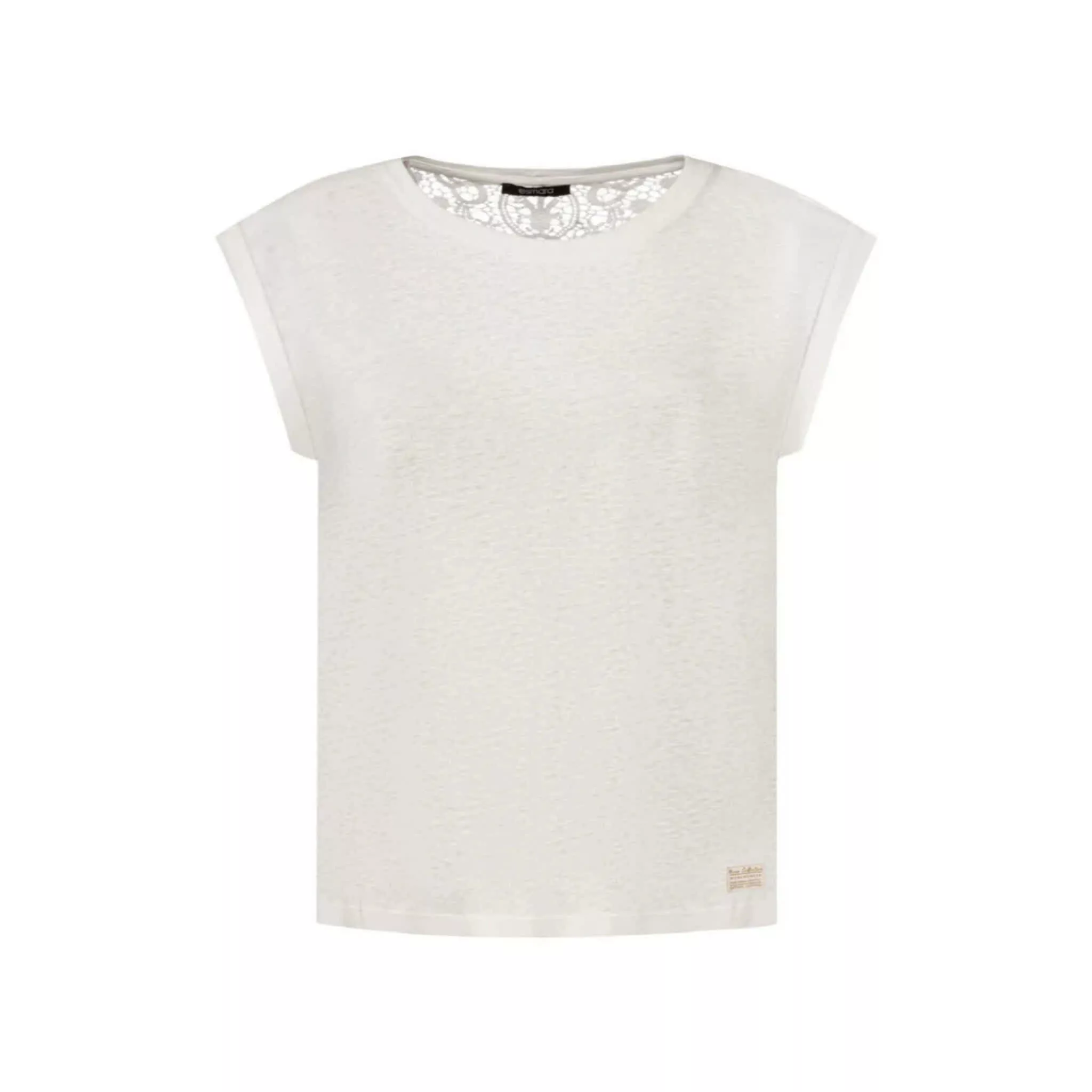 تی شرت آستین کوتاه زنانه اسمارا مدل کتان دانتل