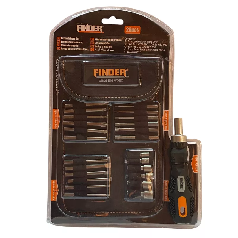 پیچ گوشتی و سری پیچ گوشتی فایندر مدل 193042 مجموعه 26 عددی