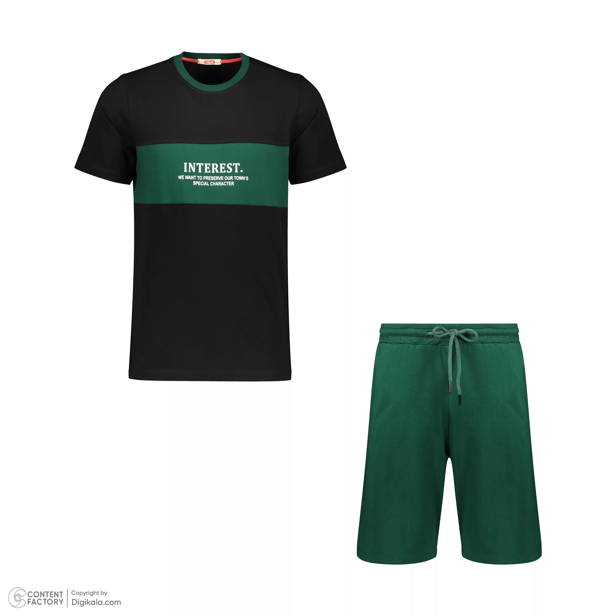 ست تی شرت و شلوارک مردانه مادر مدل Harry رنگ سبز
