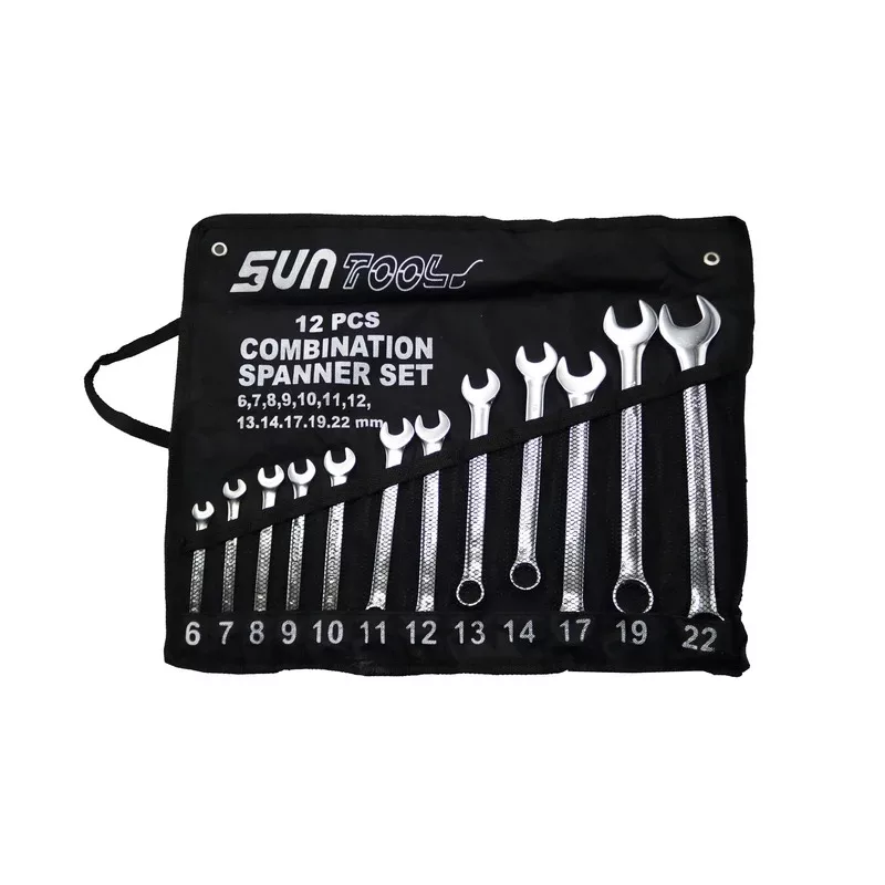 آچار یکسر تخت و یکسر رینگی سان تولز مدل AJ-6/22MM-012 مجموعه 12 عددی