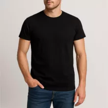 تی‌شرت آستین کوتاه مردانه برهان تن پوش مدل نخ پنبه کد 1020 رنگ مشکی