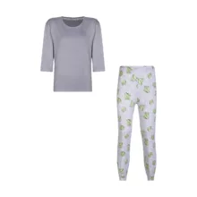 ست تیشرت و شلوار زنانه افراتین مدل کاکتوس کد 6599 رنگ طوسی