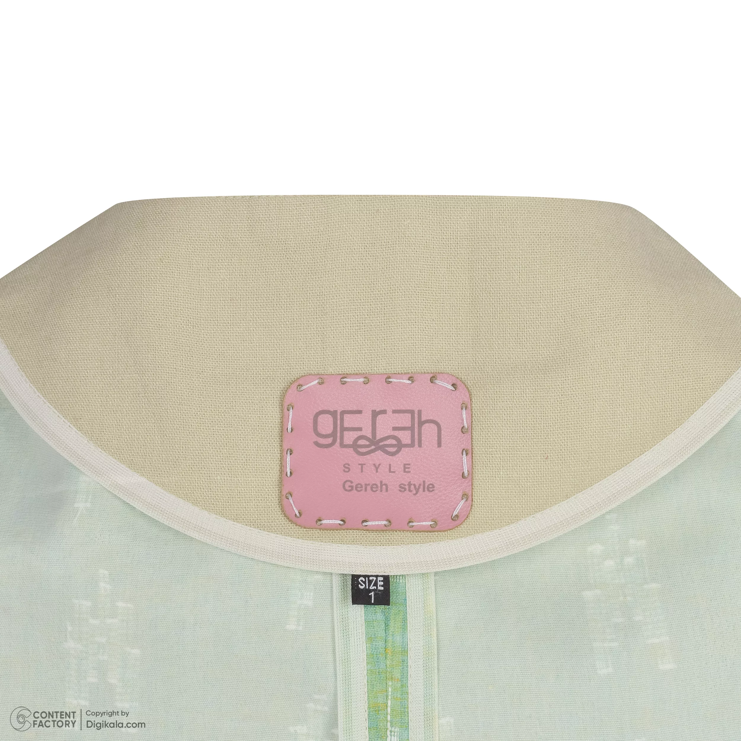 پیراهن یقه هفت زنانه گره استایل مدل P-170 رنگ سبز