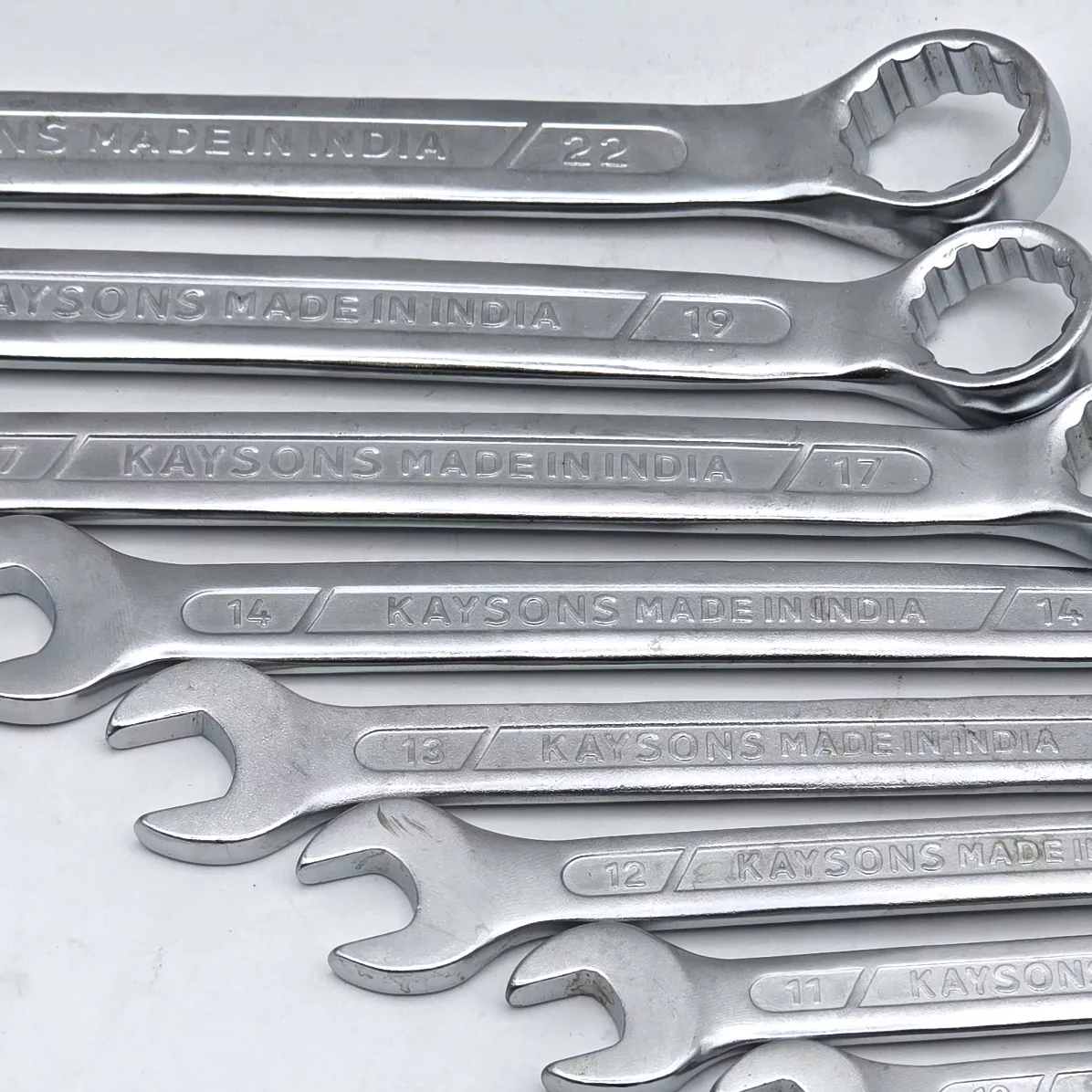 آچار یکسر تخت و یکسر رینگی کایسون مدل CRV-STEEL مجموعه 12 عددی