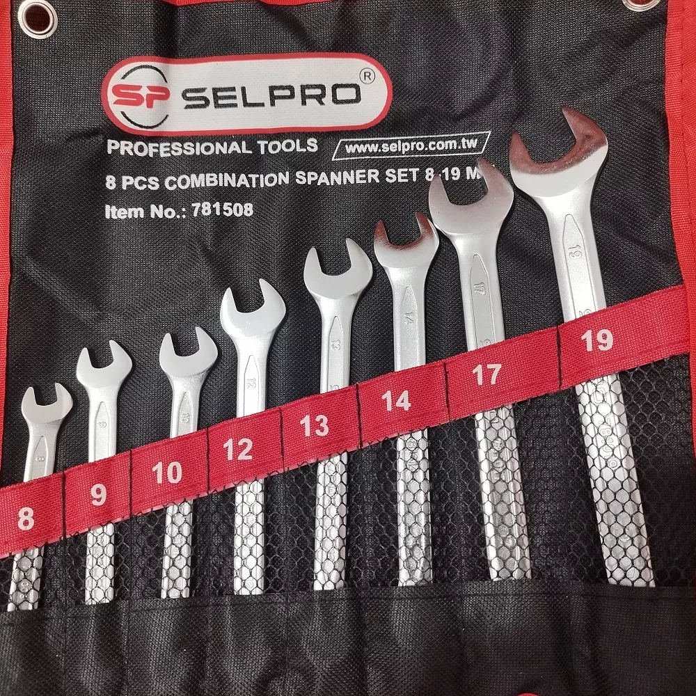 آچار یکسر تخت و یکسر رینگی سلپرو مدل 781508-10-46 مجموعه 8 عددی