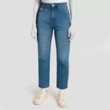 شلوار جین مام فیت زنانه سرژه مدل 221164 رنگ آبی روشن