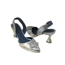 کفش زنانه مدل خورشید بیاله رنگ نقره ای