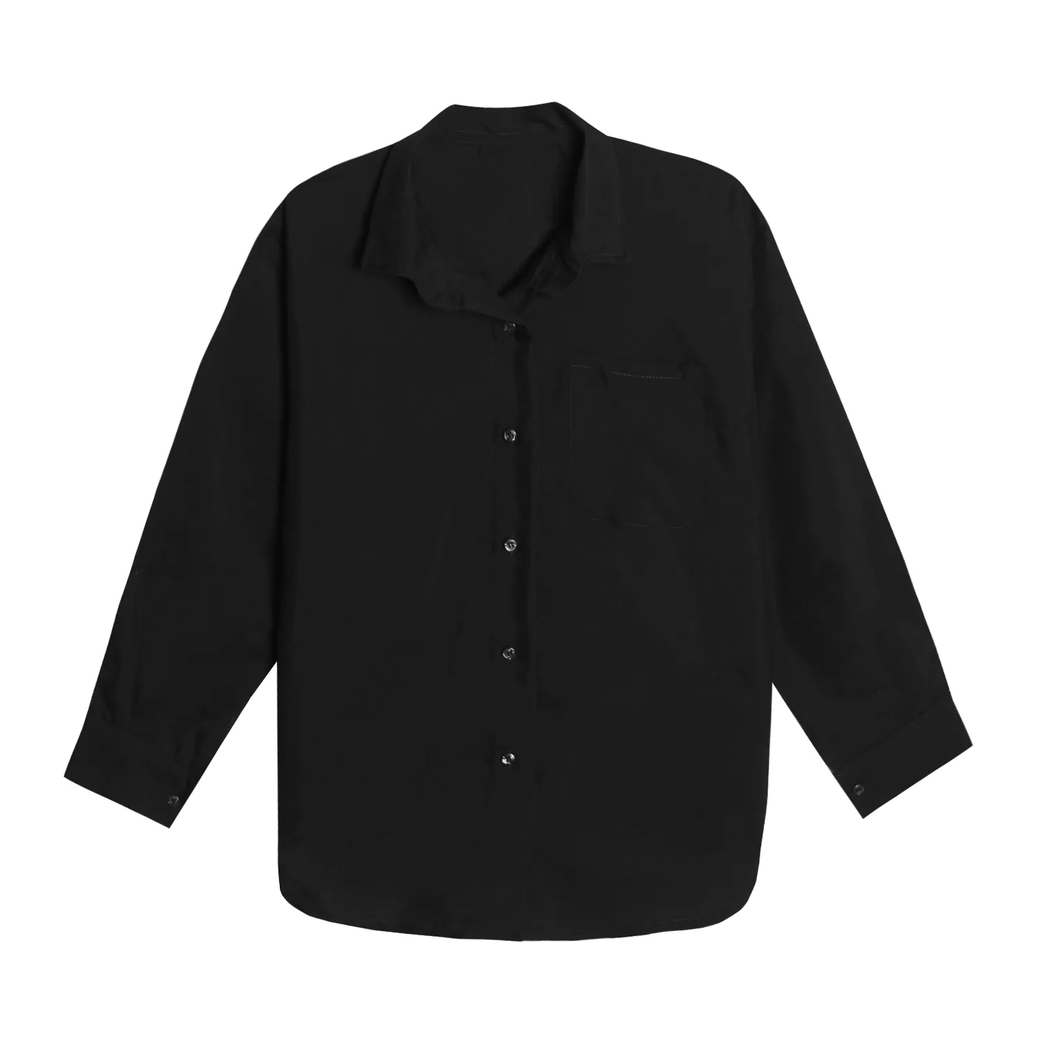 شومیز آستین بلند یقه برگردان زنانه مدل A786 رنگ مشکی