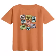 تی‌شرت  اورسایز آستین کوتاه زنانه مدل باکسی طرح پازل نوشته رنگ گلبهی