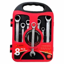 مجموعه 8 عددی آچار یک سر تخت یک سر جغجغه ای یوفی تولز مدل CR-V