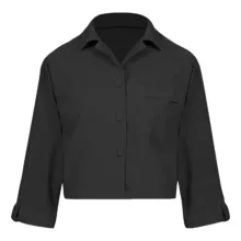 شومیز آستین بلند یقه برگردان زنانه بنیس مدل 38720202 رنگ مشکی