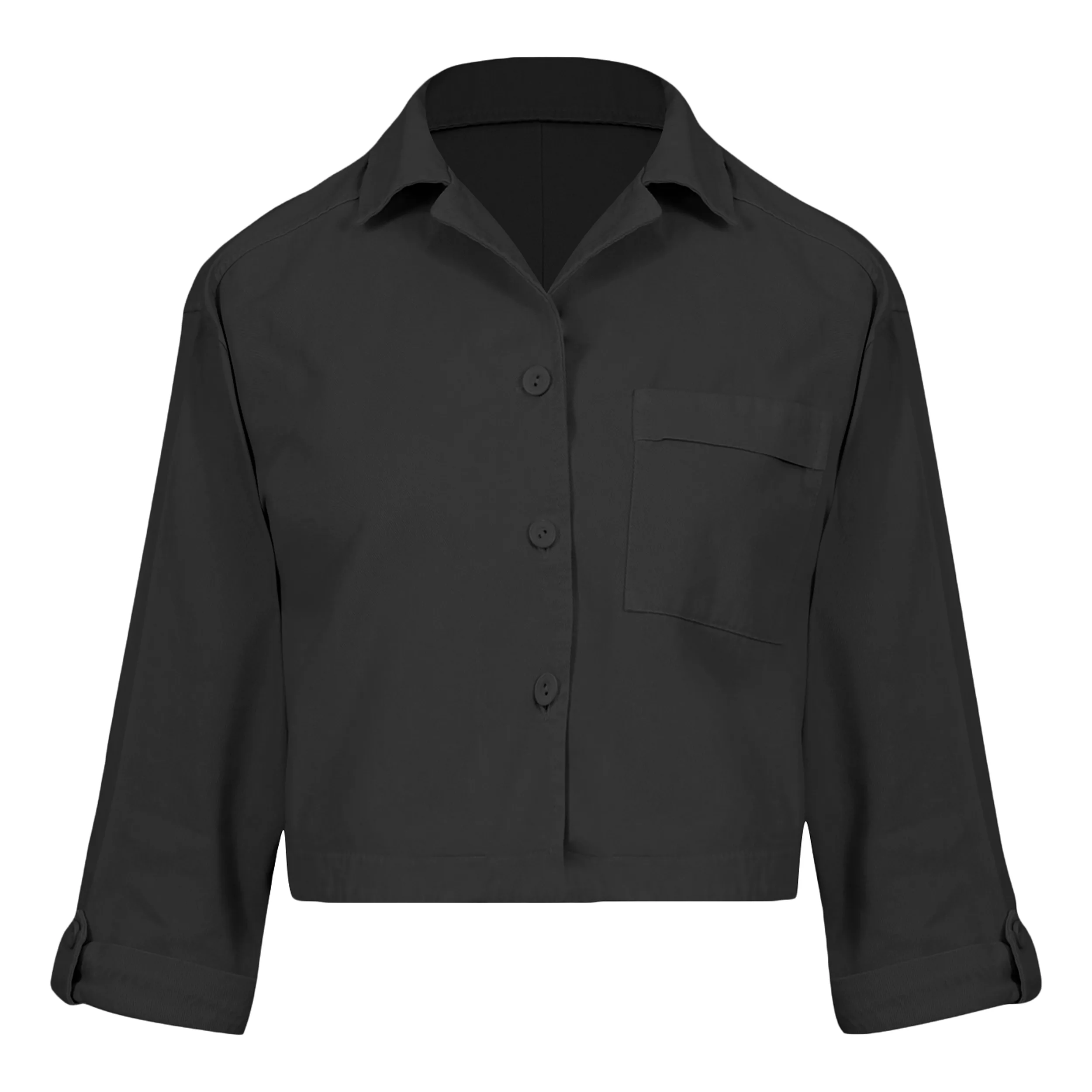 شومیز آستین بلند یقه برگردان زنانه بنیس مدل 38720202 رنگ مشکی