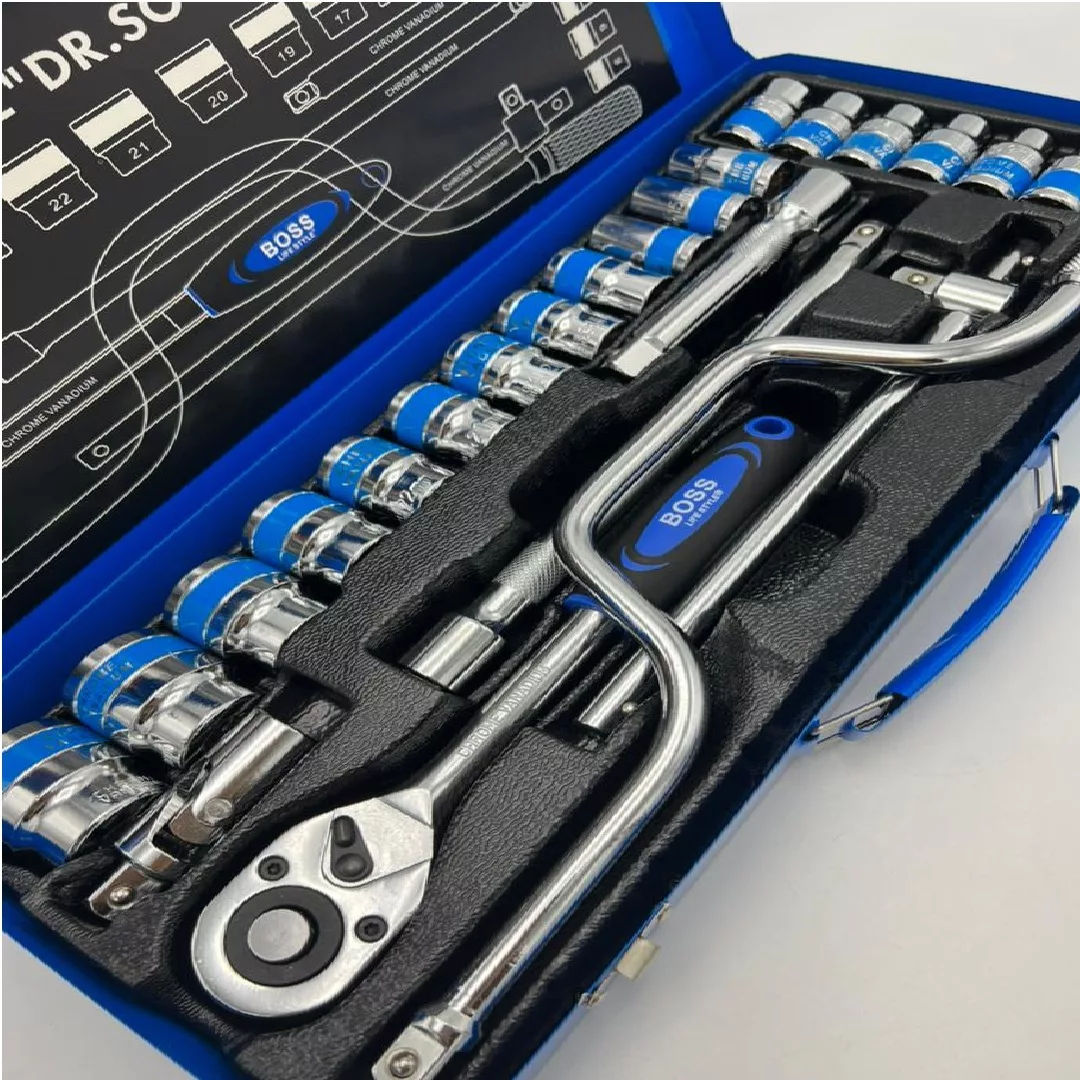 سری آچار بکس و آچار بکس باس مدل LIFE_STYLE کد BS_123T160_24 مجموعه 24 عددی