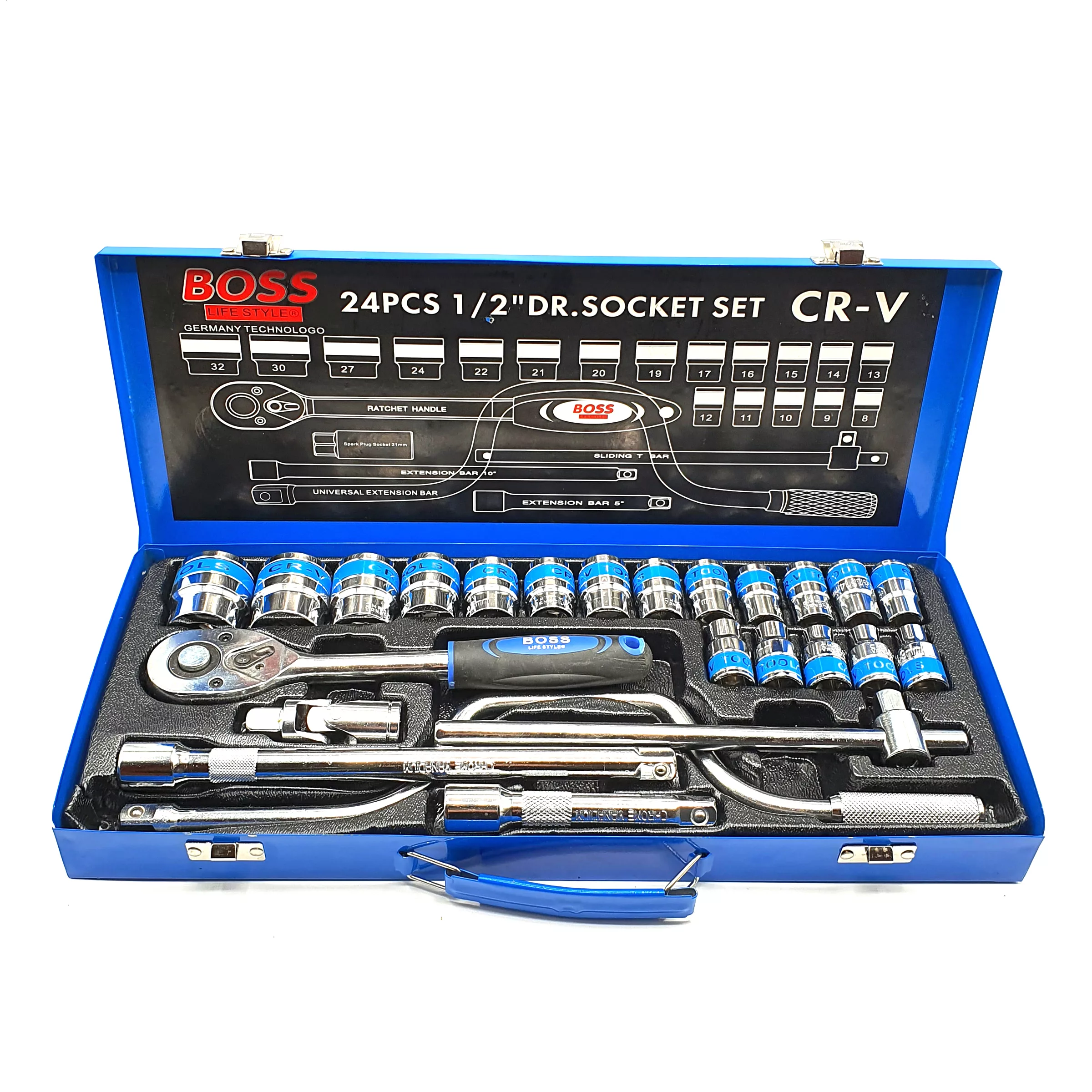 آچار بکس باس کد GHR28 مجموعه 24 عددی