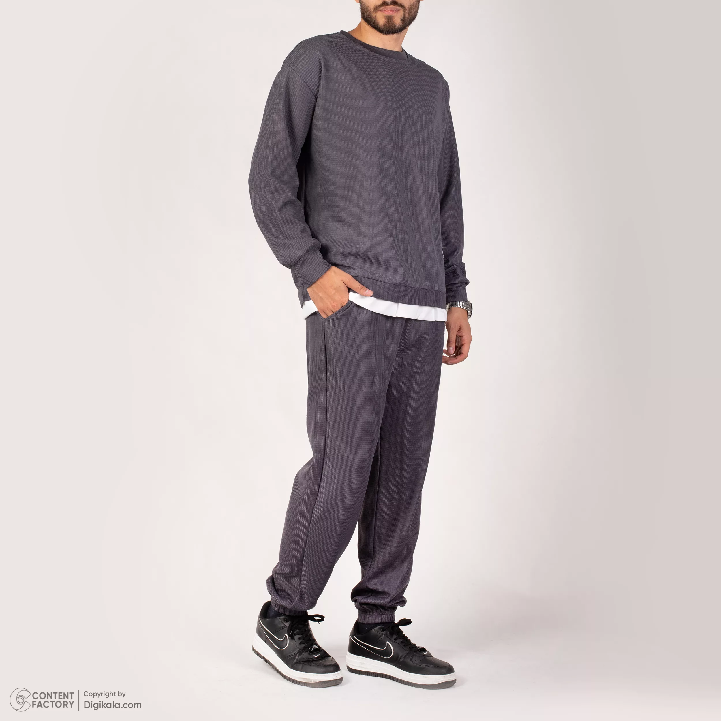ست سویشرت و شلوار مردانه مدل 003 رنگ طوسی