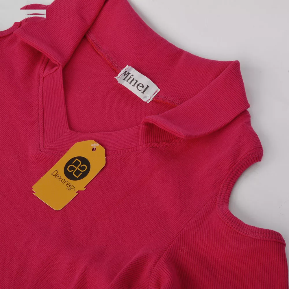 بادی آستین بلند زنانه دکسونری مدل 256004736 یقه دار رنگ سرخابی