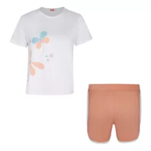 ست تی شرت و شلوارک زنانه مادر مدل تینا رنگ هلویی