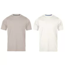 تی شرت آستین کوتاه مردانه رانژ مدل 25RA22D02M-2702-01 بسته 2 عددی رنگ شیری و کرم