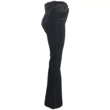 شلوار جین دم پا گشاد زنانه کد 20122 رنگ سرمه‌ای