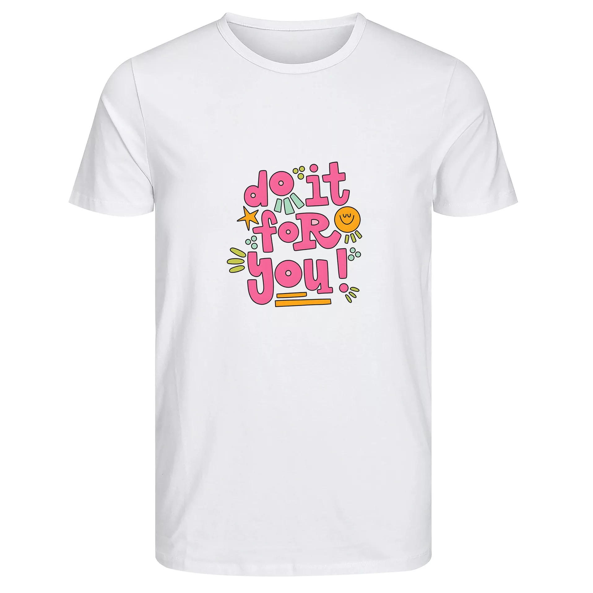 تی‌شرت آستین کوتاه زنانه طرح Do It For You رنگ سفید