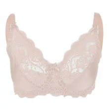 سوتین زنانه لین مدل فنردار گیپوری کد 4680-614 رنگ کرم