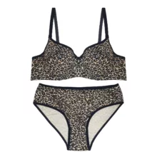 ست شورت و سوتین زنانه میس مدل کاپدار طرح پلنگی