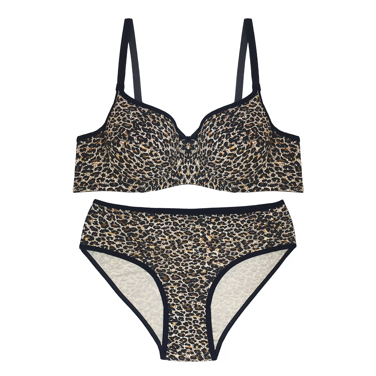 ست شورت و سوتین زنانه میس مدل کاپدار طرح پلنگی