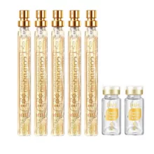 پک ضد چروک اچ آی اچ مدل نخ کلاژن جذبی و طلا بسته 7 عددی