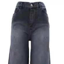 شلوار جین بگ زنانه کد 20117 رنگ زغالی