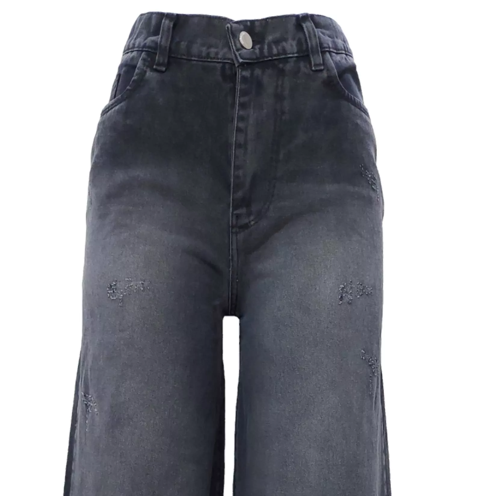 شلوار جین بگ زنانه کد 20117 رنگ زغالی