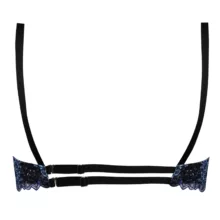 ست شورت و سوتین زنانه برتا مدل فنردار پلنگی کد 5104-4041-BLL رنگ آبی به همراه نگهدارنده جوراب