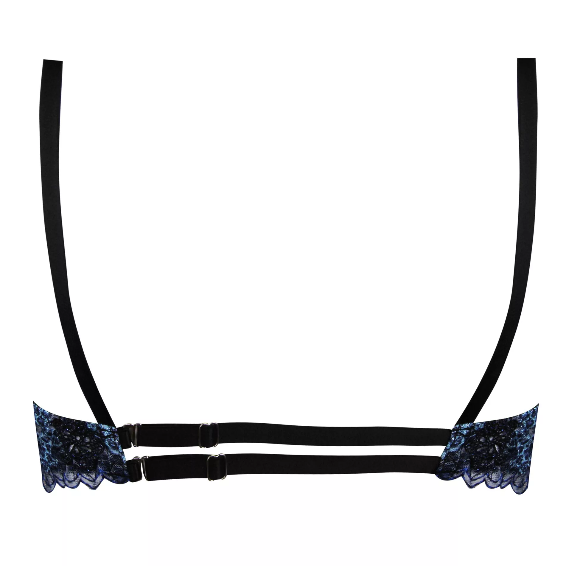 ست شورت و سوتین زنانه برتا مدل فنردار پلنگی کد 5104-4041-BLL رنگ آبی به همراه نگهدارنده جوراب