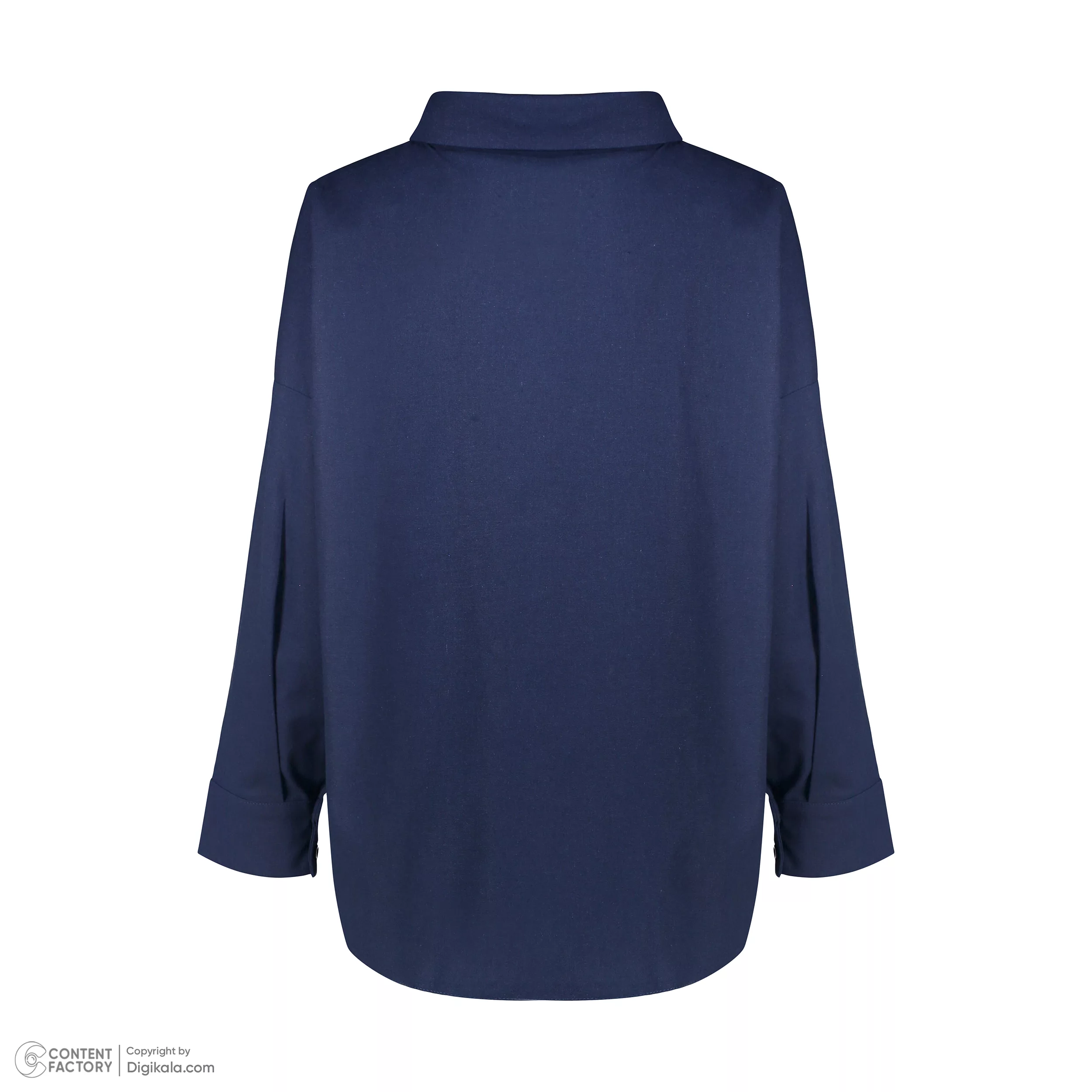 شومیز آستین بلند یقه برگردان زنانه دیجی استایل اسنشیال مدل cbK-44 رنگ سرمه ای