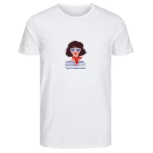 تی‌شرت آستین کوتاه زنانه مدل دختر عینکی