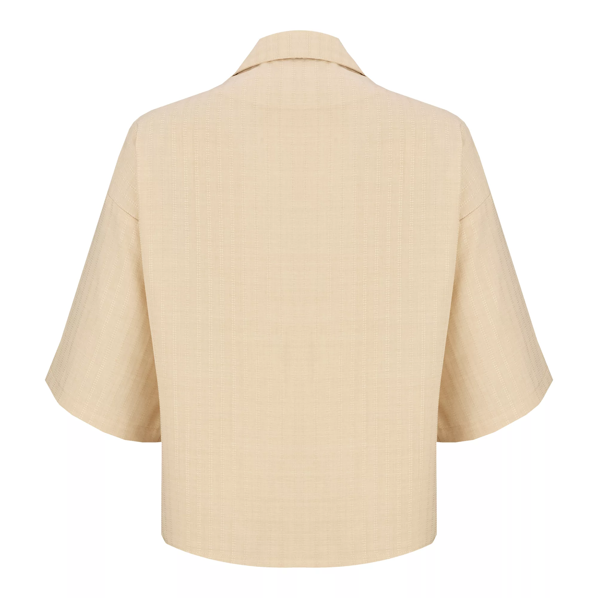 شومیز آستین سه ربع یقه برگردان زنانه السانا مدل سارال کد 224108 رنگ کرم