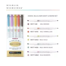ماژیک علامت گذار دو سر زبرا مدل Mildliner بسته 5 عددی