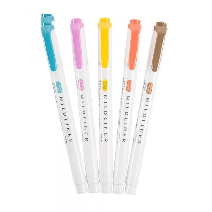 ماژیک علامت گذار دو سر زبرا مدل Mildliner بسته 5 عددی
