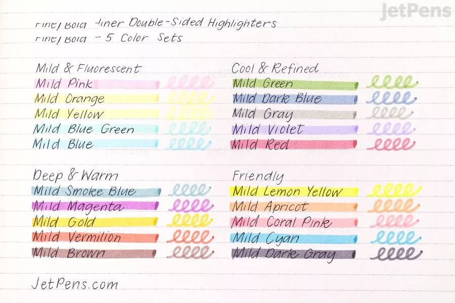 ماژیک علامت گذار دو سر زبرا مدل Mildliner طرح Friendly Colors بسته 5 عددی