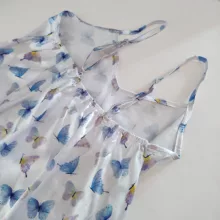 لباس خواب زنانه مدل ساتن ابریشم کد 66706 طرح پروانه به همراه چشم بند و کش مو