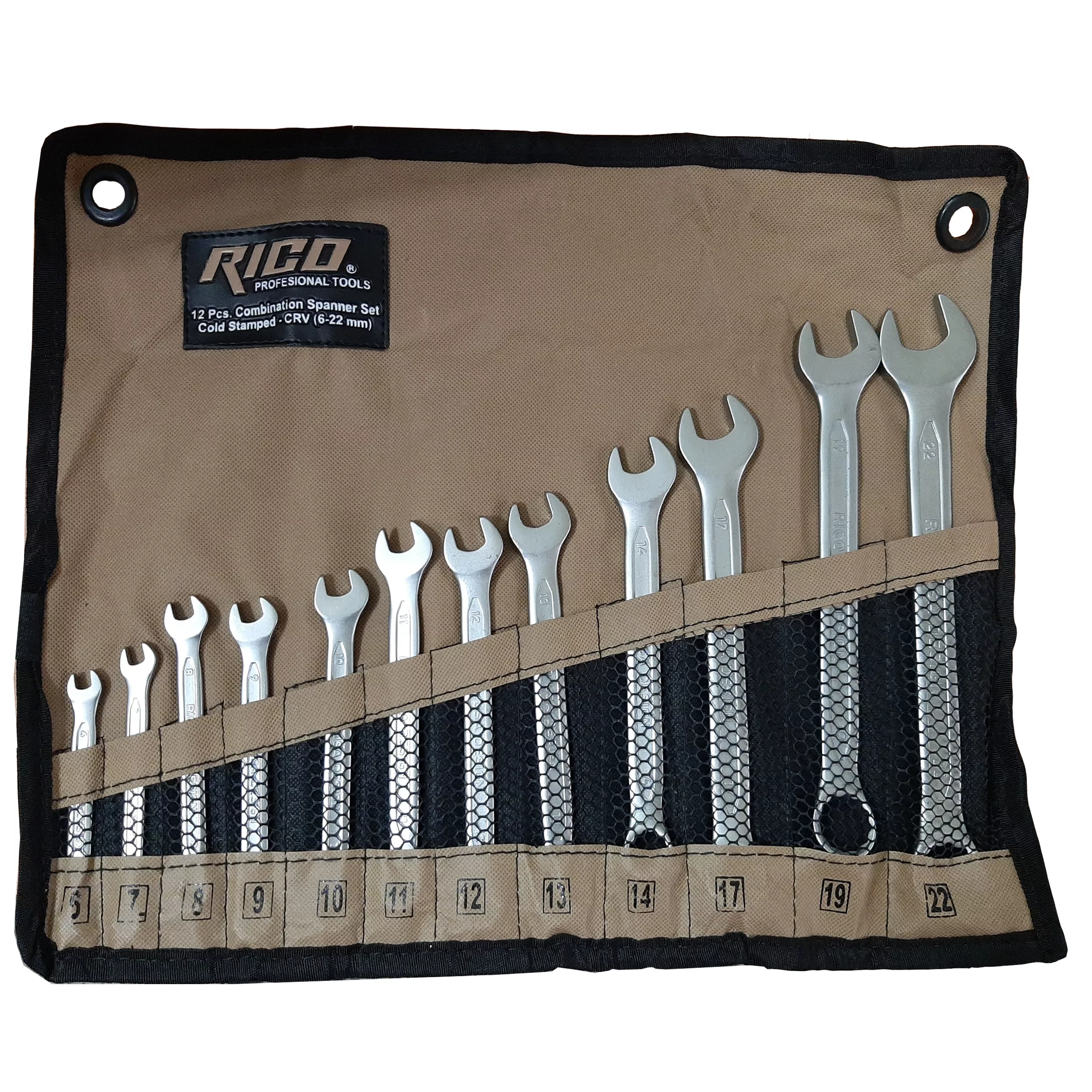 آچار یکسر تخت و یکسر رینگی ریکو تولز مدل RC6-22 مجموعه 12 عددی