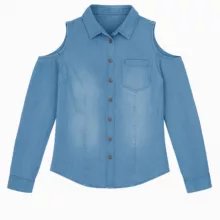 شومیز آستین بلند یقه برگردان زنانه کد 7885 رنگ آبی