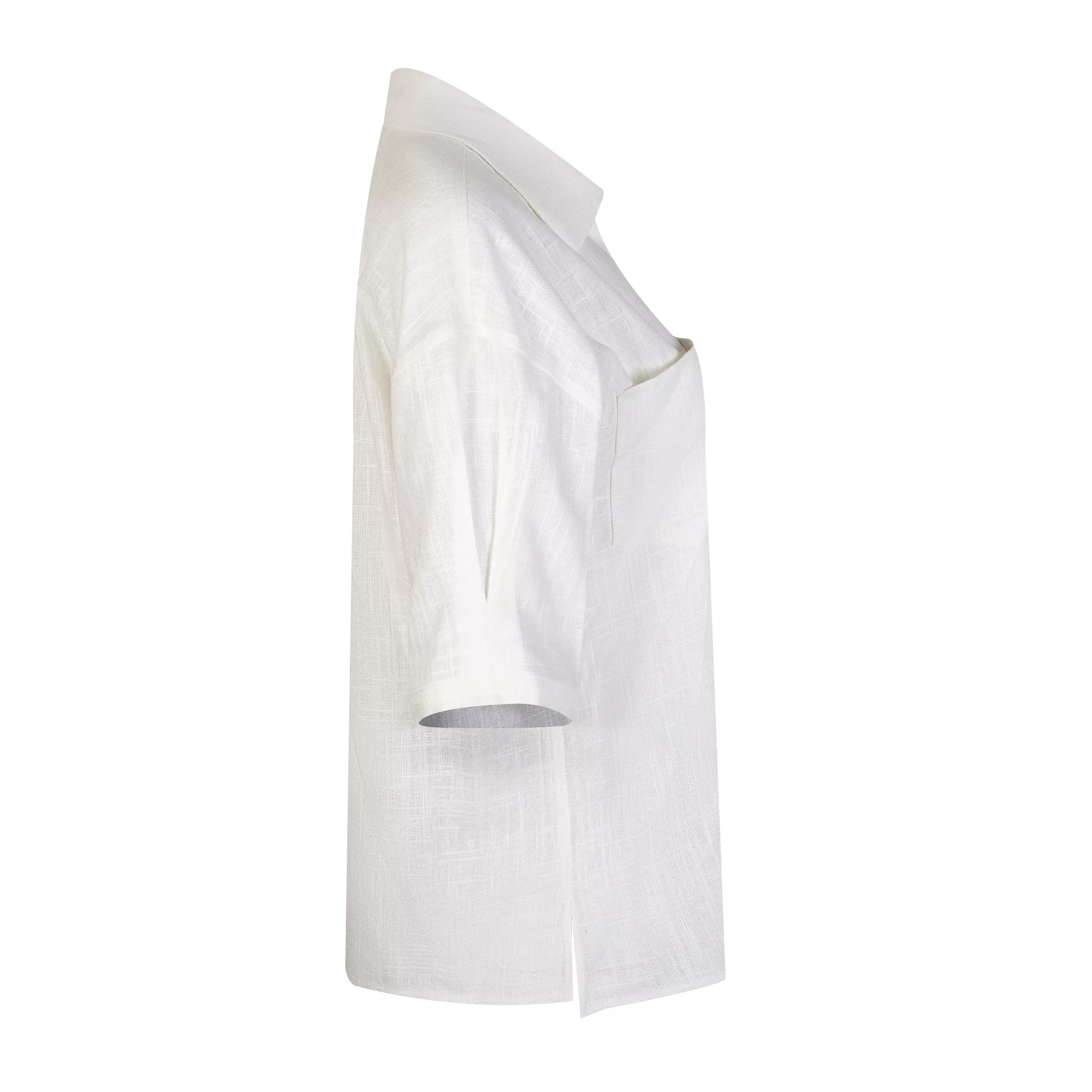 کراپ شومیز آستین سه ربع یقه برگردان زنانه جی تی هوگرو مدل 34162245535 رنگ شیری