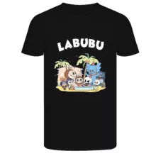 تی‌شرت آستین کوتاه زنانه مدل لبوبو رنگ مشکی