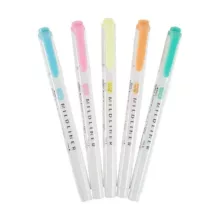 ماژیک علامت گذار 5 رنگ زبرا مدل MILDLINER طرح Fluorescent Colors (بدون قاب طلقی)