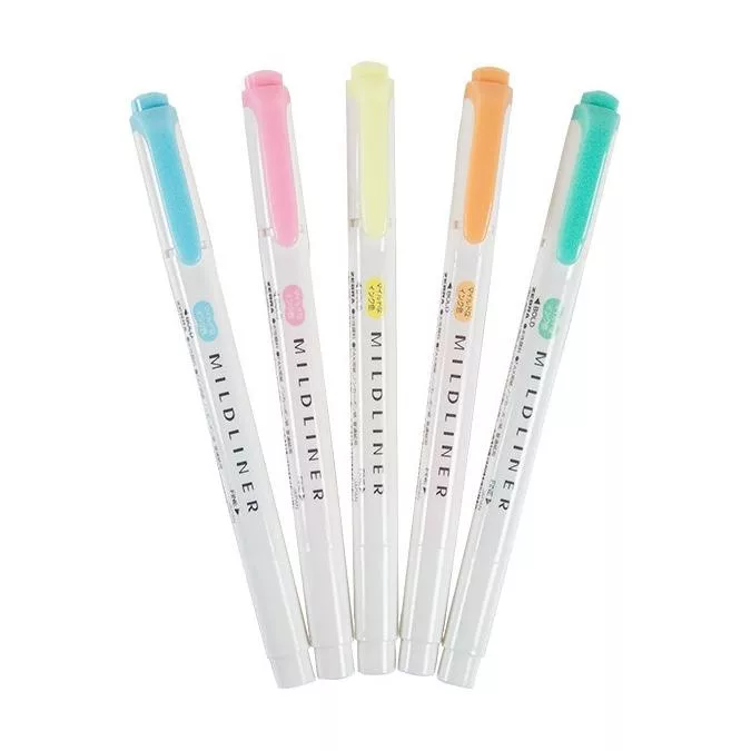ماژیک علامت گذار 5 رنگ زبرا مدل MILDLINER طرح Fluorescent Colors (بدون قاب طلقی)