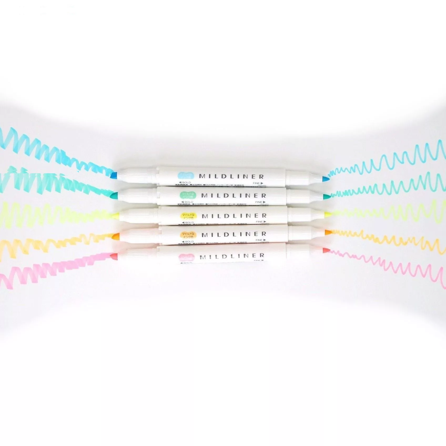 ماژیک علامت گذار 5 رنگ زبرا مدل MILDLINER طرح (Friendly Colors (New Colors (بدون قاب طلقی)