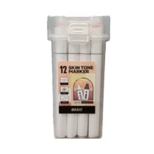 ماژیک راندو بیسیک مدل Brush طرح طیف پوست به همراه دفتر بسته 13 عددی